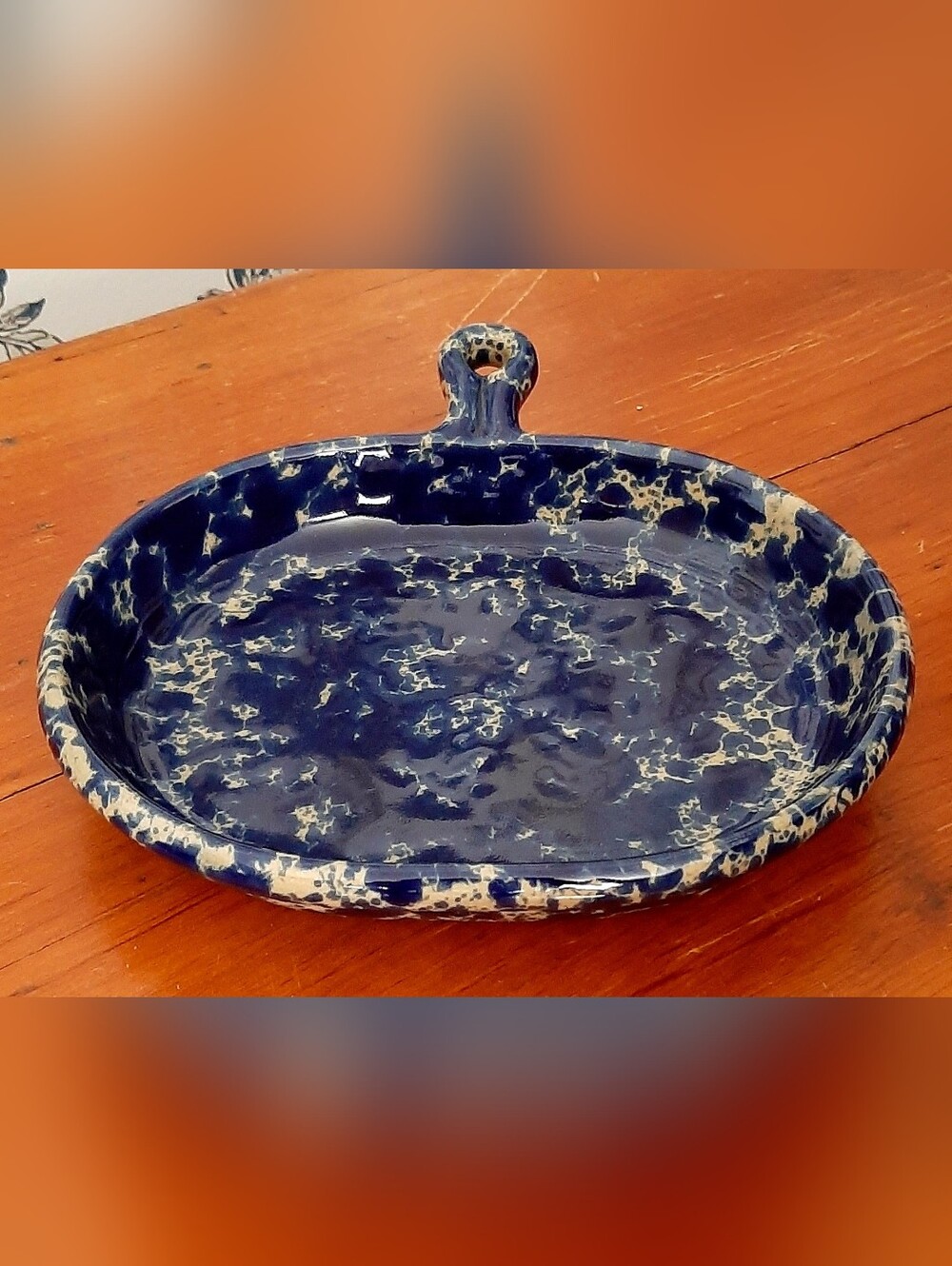 Vintage Bennington Potters Vermont Blue Agate Bistro Plate 1897, EUC!